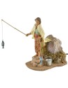 Pescador sobre la roca en movimiento 19 cm Fontanini