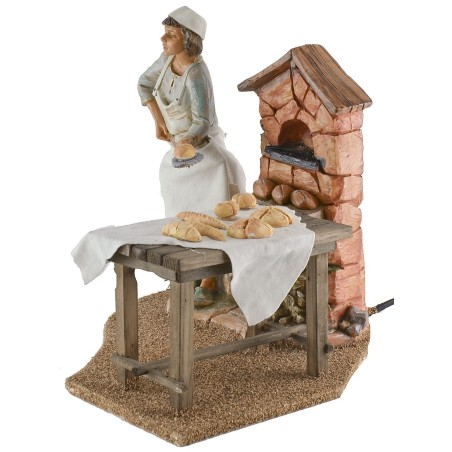 Moving baker with working fire 30 cm Fontanini
