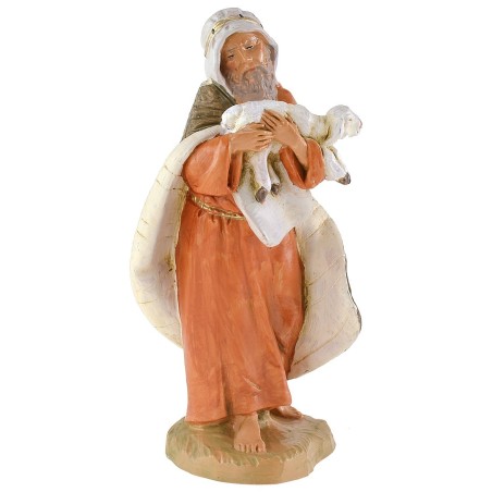Vecchio con agnello in braccio 19 cm Fontanini base, serie