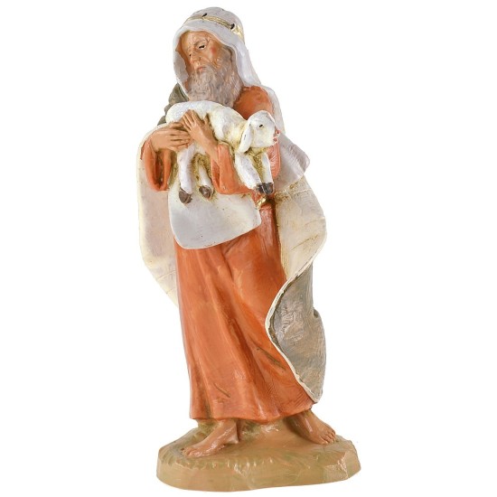 Vecchio con agnello in braccio 19 cm Fontanini base, serie