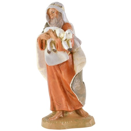 Viejo con cordero en brazos 19 cm base Fontanini, serie
