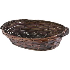 Cesto ovale in vimini scuro cm con manici 51x40x13 h