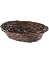 Oval dark wicker basket cm with handles 51x40x13 h