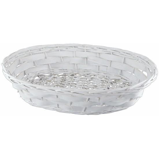 Cesto ovale in vimini bianco cm 53x41x11,5 h