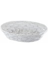 Cesta ovalada de mimbre blanco de 53x41x11,5 cm h
