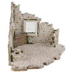 Ambientazione in resina per presepe cm 37x28,5x22,5 h altezza 2