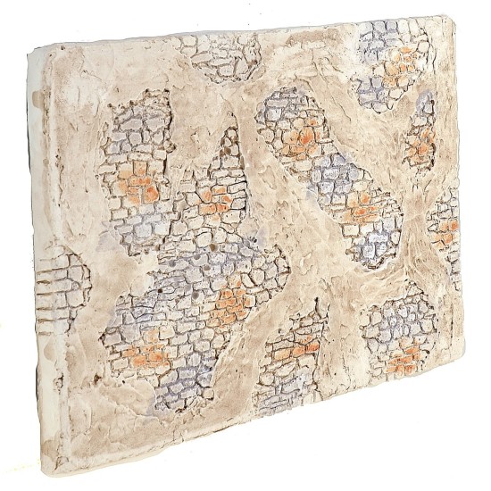 Parete con intonaco per presepe fai da te cm 25x15,5x0,8 h