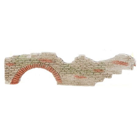Rudere di parete con arco cm30x1,3x7 h per presepe fai da te