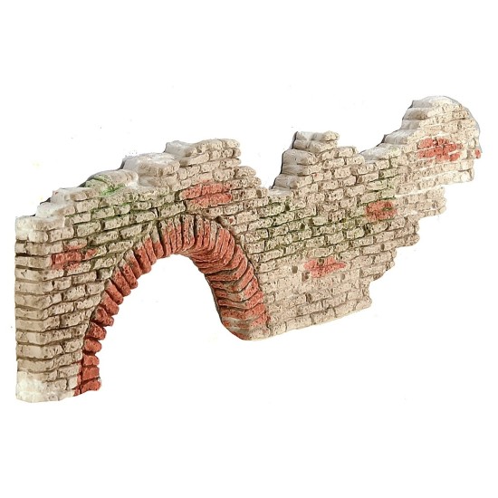 Wall ruin with arch cm30x1.3x7 h for DIY nativity scene