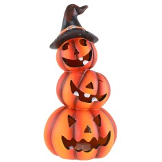 Muñeco de calabazas con luces LED que cambian de color a pilas