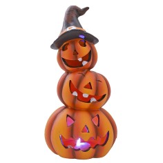 Pumpkin puppet with battery-operated color-changing LED for 2