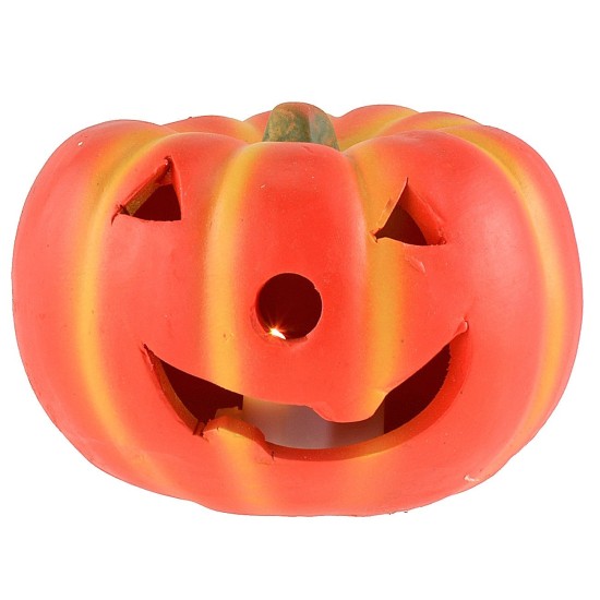 Halloween pumpkin with battery-operated color-changing LED
