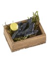 Caja de madera con anguilas cm 3,6x2,7x1,3 h