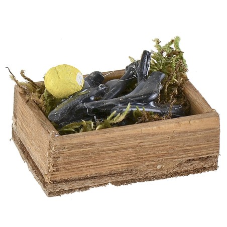 Caja de madera con anguilas cm 3,6x2,7x1,3 h estatuas