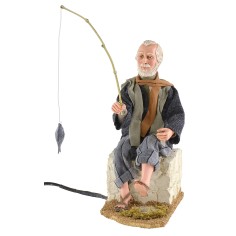 Pescatore seduto con triplo movimento serie 30 cm movimento