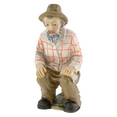 Uomo che fa il bisogno serie 9 cm in resina cagone, resina 2