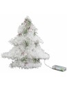 White Christmas tree with battery-operated micro LED h 30 cm