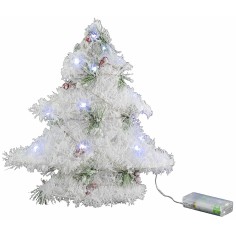 Árbol de Navidad blanco con micro luces LED a batería de 30 cm micro 2
