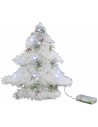 White Christmas tree with battery-operated micro LED h 30 cm