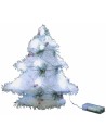White Christmas tree with battery-operated micro LED h 30 cm