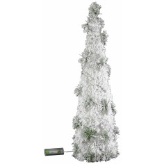 Árbol nevado con micro luces LED a batería de 60 cm de altura. 2