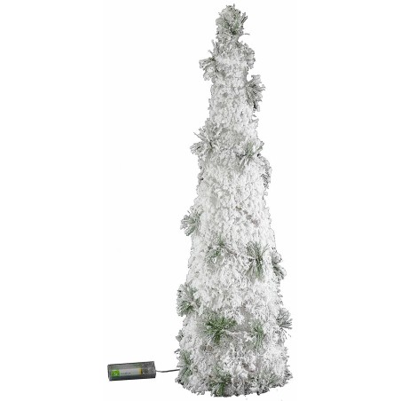 Albero innevato bianco con micro led a batteria cm 60 h