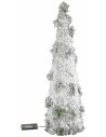 Árbol nevado con micro luces LED a batería de 60 cm de altura.