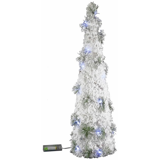 Snow-covered tree with battery-operated micro LED h 60 cm