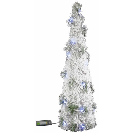 Snow-covered tree with battery-operated micro LED h 60 cm