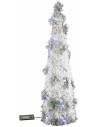 Snow-covered tree with battery-operated micro LED h 60 cm