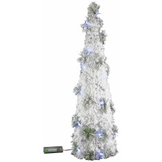 Albero bianco con micro led a batterie h 80 cm