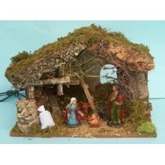 Hut with nativity and fire - Cod. 