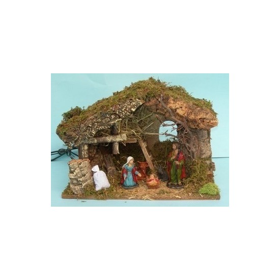 Cabaña con natividad y fuego - Cod. 