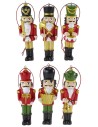 Juego de 6 soldaditos colgantes para árbol de Navidad de 10 cm