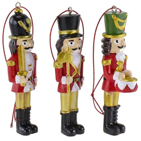 Juego de 6 soldaditos colgantes para árbol de Navidad de 10 cm