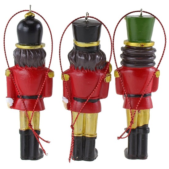 Set 6 soldatini appendino per albero di natale cm 10 h
