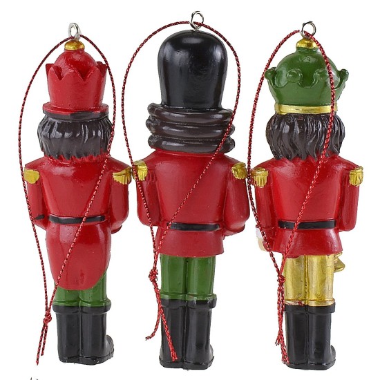 Juego de 6 soldaditos colgantes para árbol de Navidad de 10 cm de altura Navidad