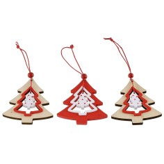 Juego de 3 colgadores de árbol de madera de 6,8x8 cm para