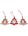 Set 3 appendini albero in legno cm 6,8x8 h Natale