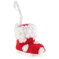 Calcetín de bota con lunares de Navidad, 5,5x8,5x8 cm h lunares. 2