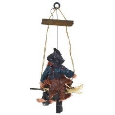 Befana welcome hanging sign with lights and sounds 44 cm 2