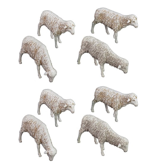 Conjunto de 8 ovejas Landi Moranduzzo para estatuas de 12 cm