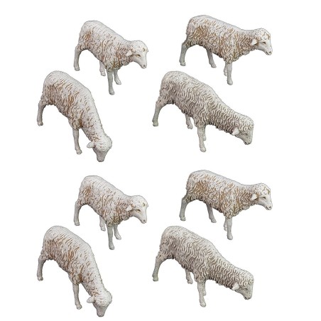 Juego de 8 ovejas Landi Moranduzzo para estatuas de 12 cm.