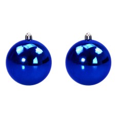 Coloca 2 bolas azules para árbol de Navidad ø 10 cm.