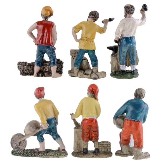 Conjunto de 6 figuritas de resina serie 10 cm resina, figuritas, altura.