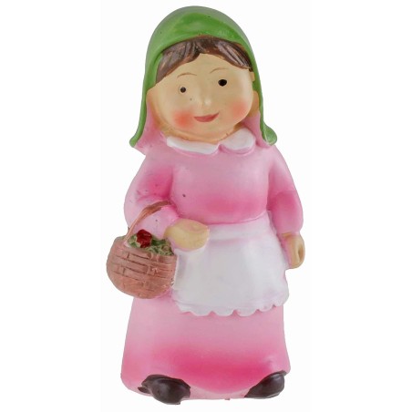 Pastorcita con cesta de resina de 10 cm estilo niño Oliver