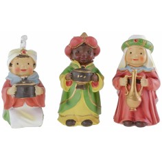 Tres Reyes Magos en resina de 10 cm estilo infantil Oliver
