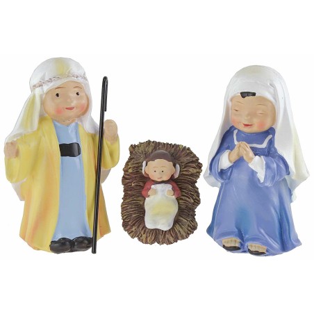 Natività 5 soggetti in resina cm 10 stile bambino Oliver