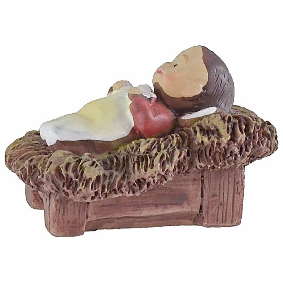 Natividad 5 figuras en resina de 10 cm estilo niño Oliver