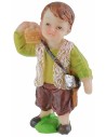 Shepherd boy with basket of eggs in resin 7 cm Oliver child